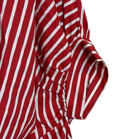 TOV Los Angeles Striped Batwing Asymmetrical High Low Hem Tunic Shirt Dress XL - Picture 7 of 9